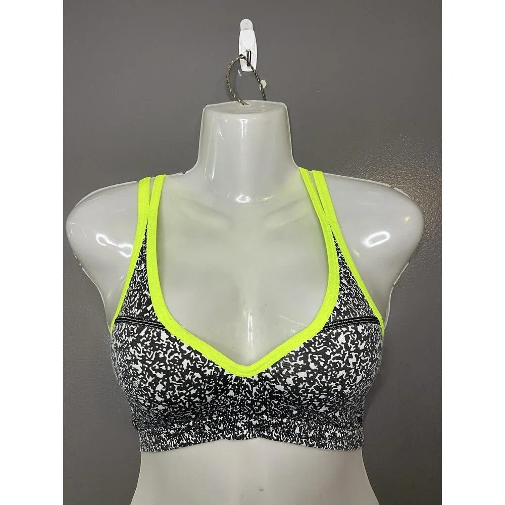PINK Victoria's Secret Sports Bra Womens XS Multicolor Neon Push Up Crossback